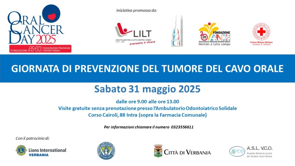 Volantino giornata prevenzione tumore cavo orale